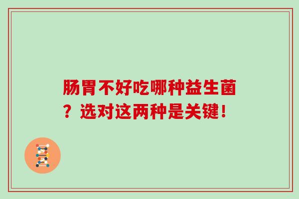 肠胃不好吃哪种益生菌？选对这两种是关键！