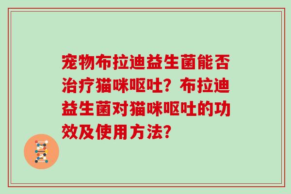 宠物布拉迪益生菌能否治疗猫咪呕吐？布拉迪益生菌对猫咪呕吐的功效及使用方法？