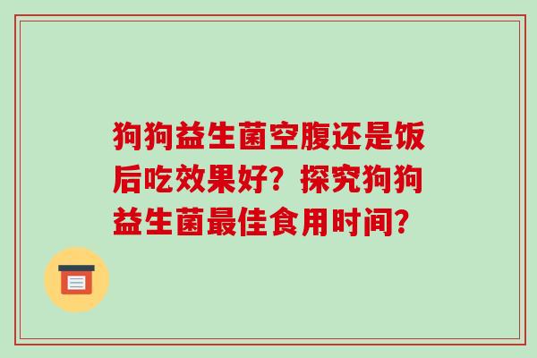 狗狗益生菌空腹还是饭后吃效果好？探究狗狗益生菌佳食用时间？