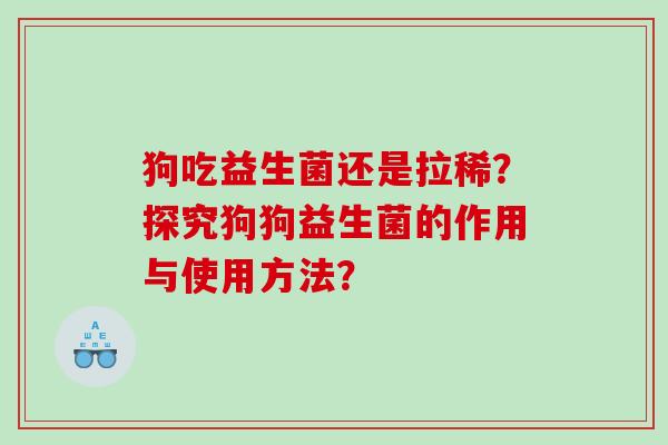 狗吃益生菌还是拉稀？探究狗狗益生菌的作用与使用方法？