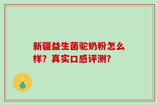 新疆益生菌驼奶粉怎么样？真实口感评测？