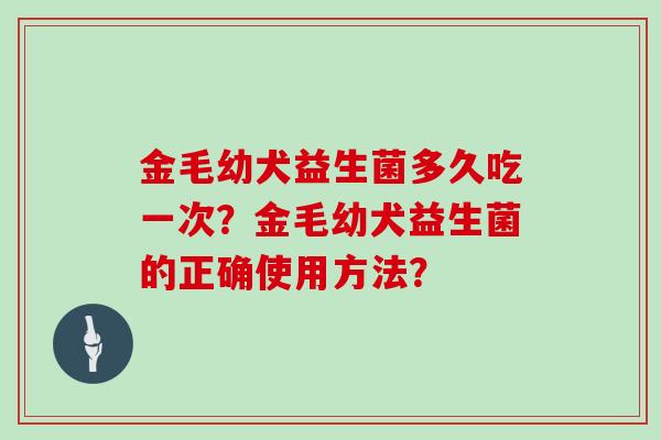 金毛幼犬益生菌多久吃一次？金毛幼犬益生菌的正确使用方法？