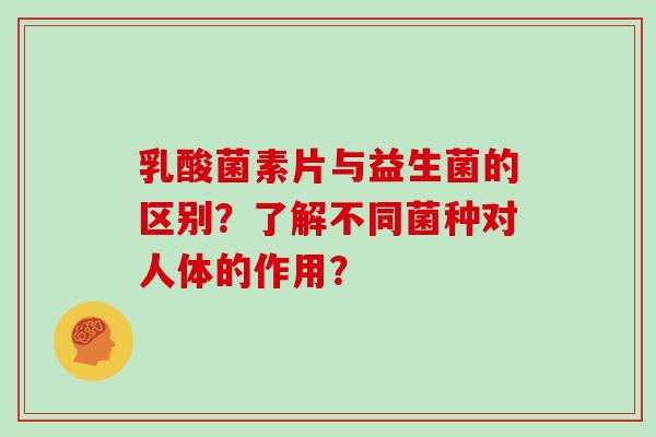 乳酸菌素片与益生菌的区别?了解不同菌种对人体的作用? 乳酸菌素片与益生菌的区别?了解不同菌种对人体的作用?