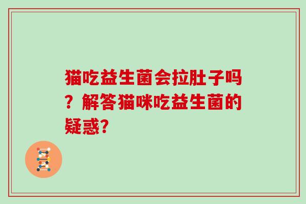 猫吃益生菌会拉肚子吗？解答猫咪吃益生菌的疑惑？