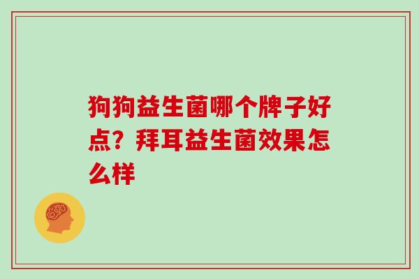 狗狗益生菌哪个牌子好点？拜耳益生菌效果怎么样