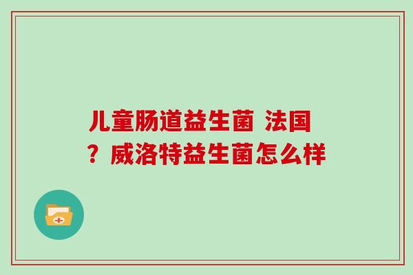 儿童肠道益生菌 法国？威洛特益生菌怎么样