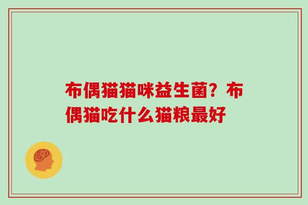 布偶猫猫咪益生菌?布偶猫吃什么猫粮好 布偶猫猫咪益生菌?布偶猫吃什么猫粮好