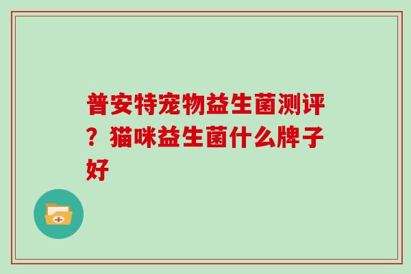 普安特宠物益生菌测评？猫咪益生菌什么牌子好