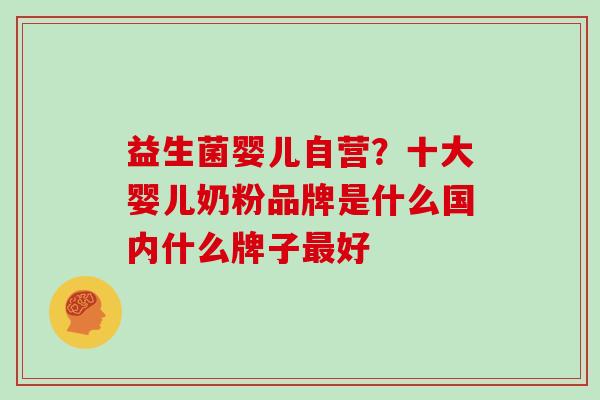 益生菌婴儿自营？十大婴儿奶粉品牌是什么国内什么牌子好