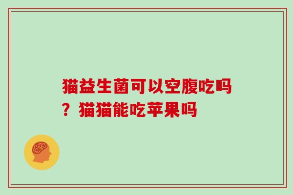 猫益生菌可以空腹吃吗？猫猫能吃苹果吗