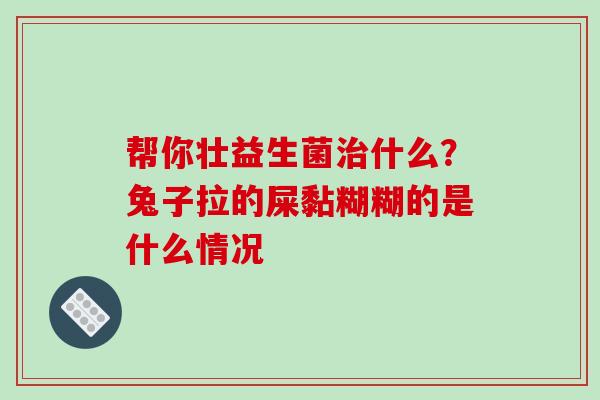 帮你壮益生菌治什么？兔子拉的屎黏糊糊的是什么情况