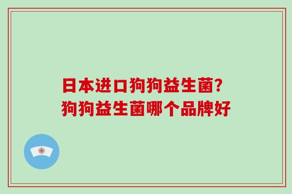 日本进口狗狗益生菌？狗狗益生菌哪个品牌好