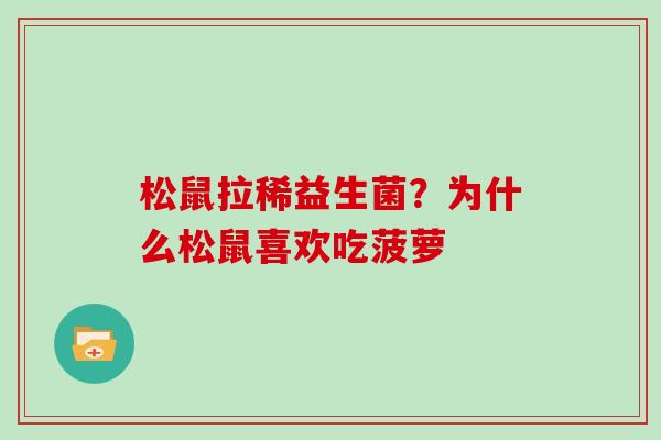 松鼠拉稀益生菌？为什么松鼠喜欢吃菠萝