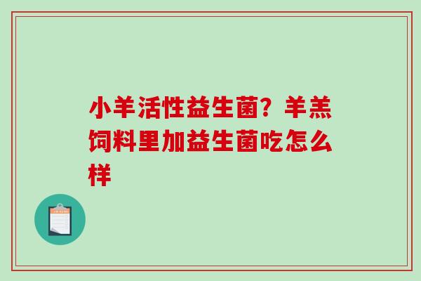 小羊活性益生菌？羊羔饲料里加益生菌吃怎么样