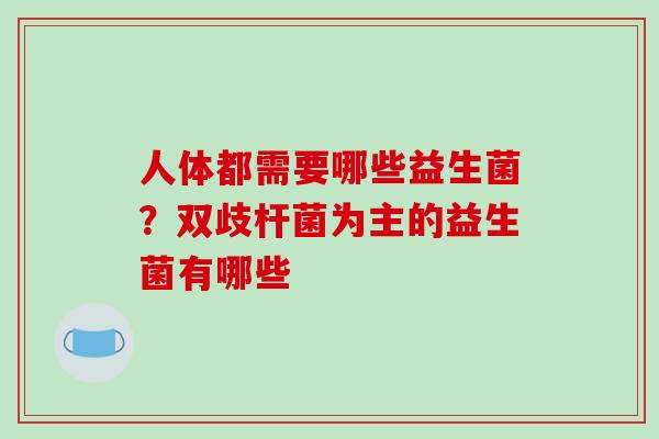 人体都需要哪些益生菌？双歧杆菌为主的益生菌有哪些