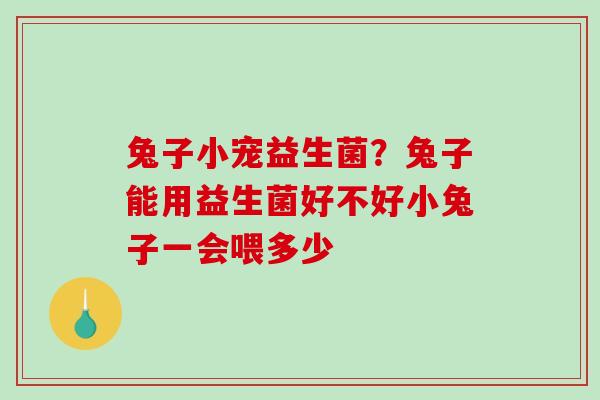 兔子小宠益生菌?兔子能用益生菌好不好小兔子一会喂多少 兔子小宠益生菌?兔子能用益生菌好不好小兔子一会喂多少