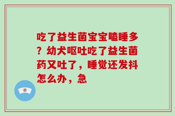 吃了益生菌宝宝瞌睡多？幼犬吃了益生菌药又吐了，睡觉还发抖怎么办，急