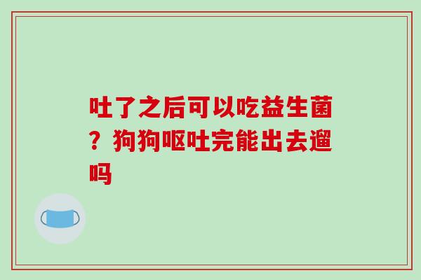吐了之后可以吃益生菌?狗狗完能出去遛吗 吐了之后可以吃益生菌?狗狗完能出去遛吗