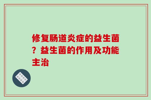 修复肠道的益生菌？益生菌的作用及功能主