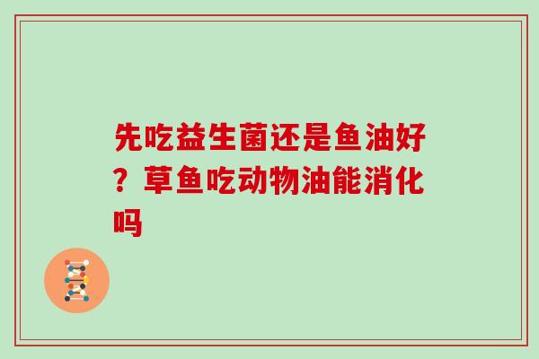 先吃益生菌还是鱼油好?草鱼吃动物油能消化吗 先吃益生菌还是鱼油好?草鱼吃动物油能消化吗