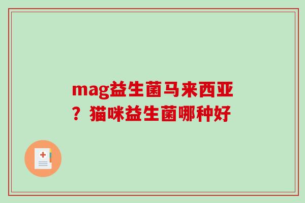 mag益生菌马来西亚？猫咪益生菌哪种好