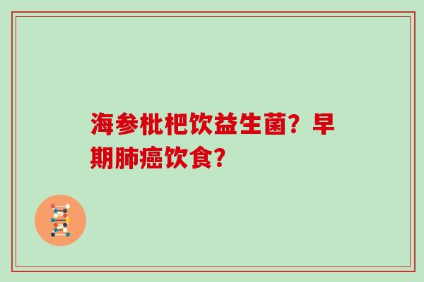 海参枇杷饮益生菌？早期饮食？