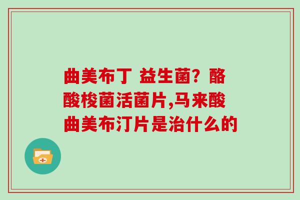 曲美布丁 益生菌？酪酸梭菌活菌片,马来酸曲美布汀片是什么的