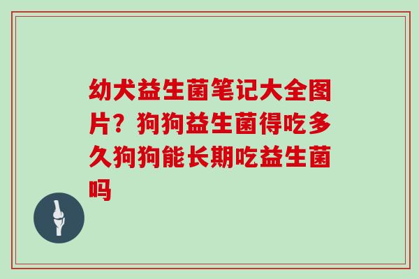 幼犬益生菌笔记大全图片？狗狗益生菌得吃多久狗狗能长期吃益生菌吗