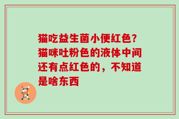 猫吃益生菌小便红色？猫咪吐粉色的液体中间还有点红色的，不知道是啥东西