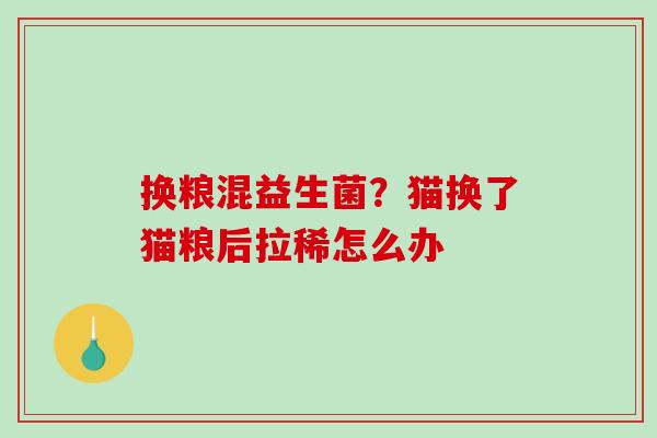换粮混益生菌?猫换了猫粮后拉稀怎么办 换粮混益生菌?猫换了猫粮后拉稀怎么办