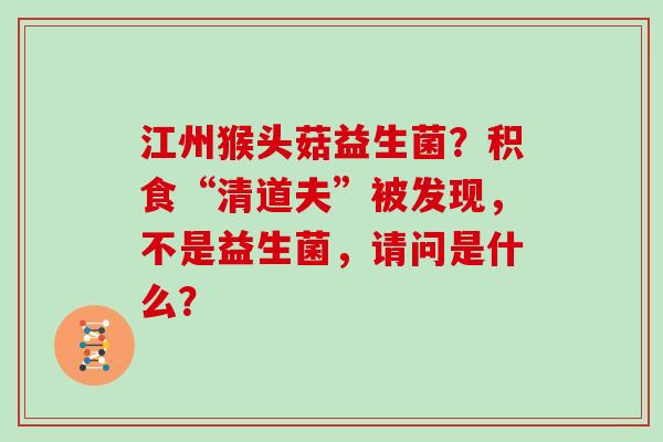江州猴头菇益生菌？积食“清道夫”被发现，不是益生菌，请问是什么？