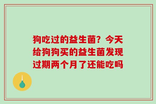 狗吃过的益生菌?今天给狗狗买的益生菌发现过期两个月了还能吃吗 狗吃过的益生菌?今天给狗狗买的益生菌发现过期两个月了还能吃吗
