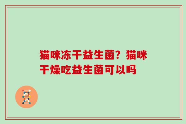 猫咪冻干益生菌？猫咪干燥吃益生菌可以吗