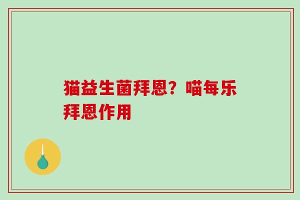 猫益生菌拜恩?喵每乐拜恩作用 猫益生菌拜恩?喵每乐拜恩作用