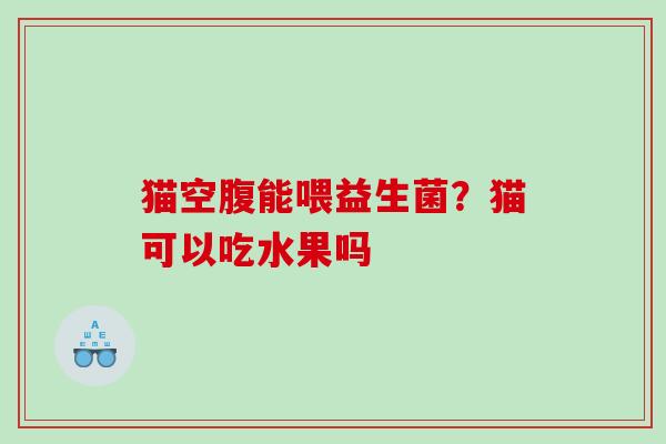 猫空腹能喂益生菌？猫可以吃水果吗