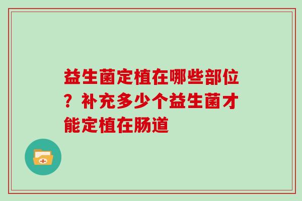 益生菌定植在哪些部位？补充多少个益生菌才能定植在肠道