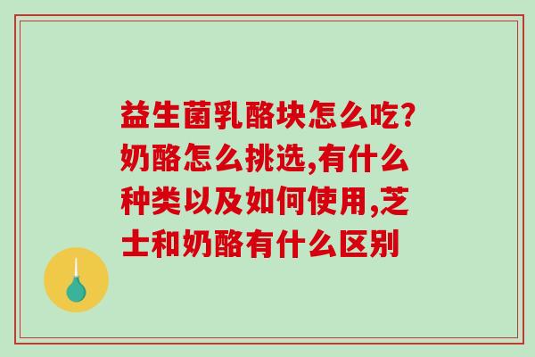 益生菌乳酪块怎么吃？奶酪怎么挑选,有什么种类以及如何使用,芝士和奶酪有什么区别