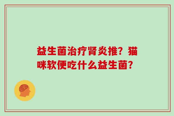 益生菌炎推？猫咪软便吃什么益生菌？