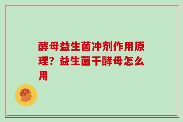 酵母益生菌冲剂作用原理？益生菌干酵母怎么用