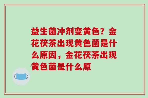 益生菌冲剂变黄色？金花茯茶出现黄色菌是什么原因，金花茯茶出现黄色菌是什么原