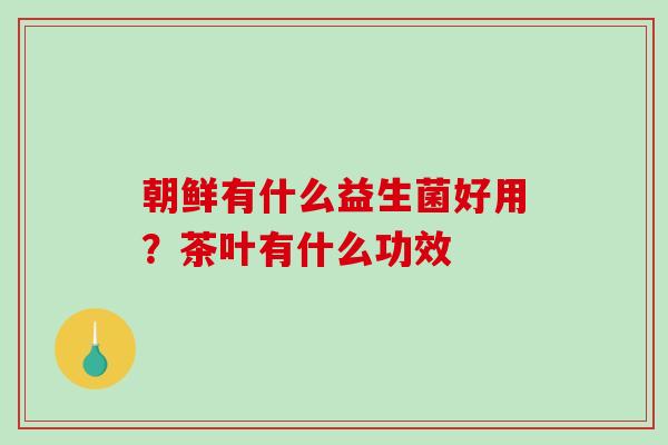 朝鲜有什么益生菌好用?茶叶有什么功效 朝鲜有什么益生菌好用?茶叶有什么功效