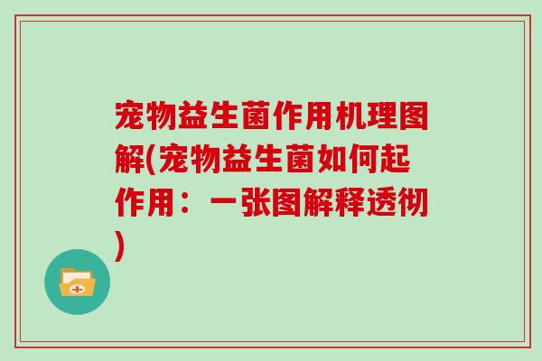 宠物益生菌作用机理图解(宠物益生菌如何起作用：一张图解释透彻)