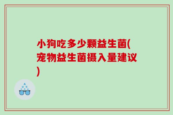 小狗吃多少颗益生菌(宠物益生菌摄入量建议)