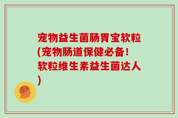 宠物益生菌肠胃宝软粒(宠物肠道保健必备!软粒维生素益生菌达人) 宠物益生菌肠胃宝软粒(宠物肠道保健必备!软粒维生素益生菌达人)