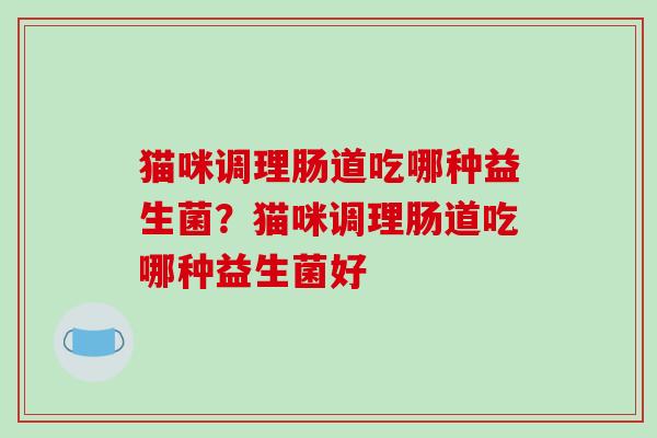 猫咪调理肠道吃哪种益生菌？猫咪调理肠道吃哪种益生菌好