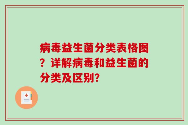 益生菌分类表格图?详解和益生菌的分类及区别? 益生菌分类表格图?详解和益生菌的分类及区别?