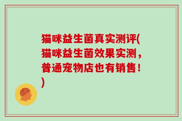 猫咪益生菌真实测评(猫咪益生菌效果实测，普通宠物店也有销售！)
