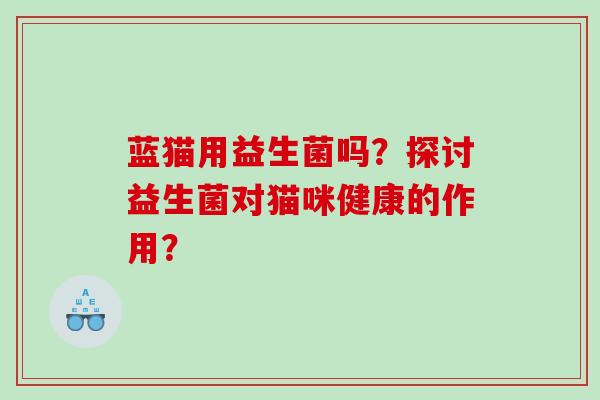 蓝猫用益生菌吗？探讨益生菌对猫咪健康的作用？