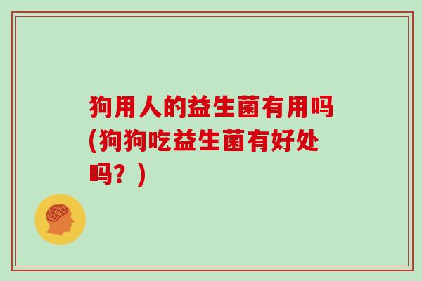 狗用人的益生菌有用吗(狗狗吃益生菌有好处吗?) 狗用人的益生菌有用吗(狗狗吃益生菌有好处吗?)