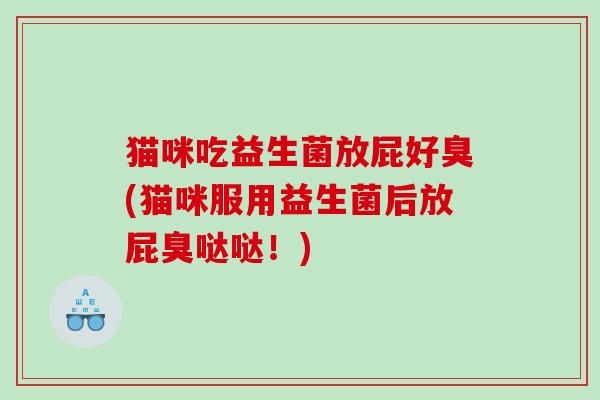 猫咪吃益生菌放屁好臭(猫咪服用益生菌后放屁臭哒哒！)